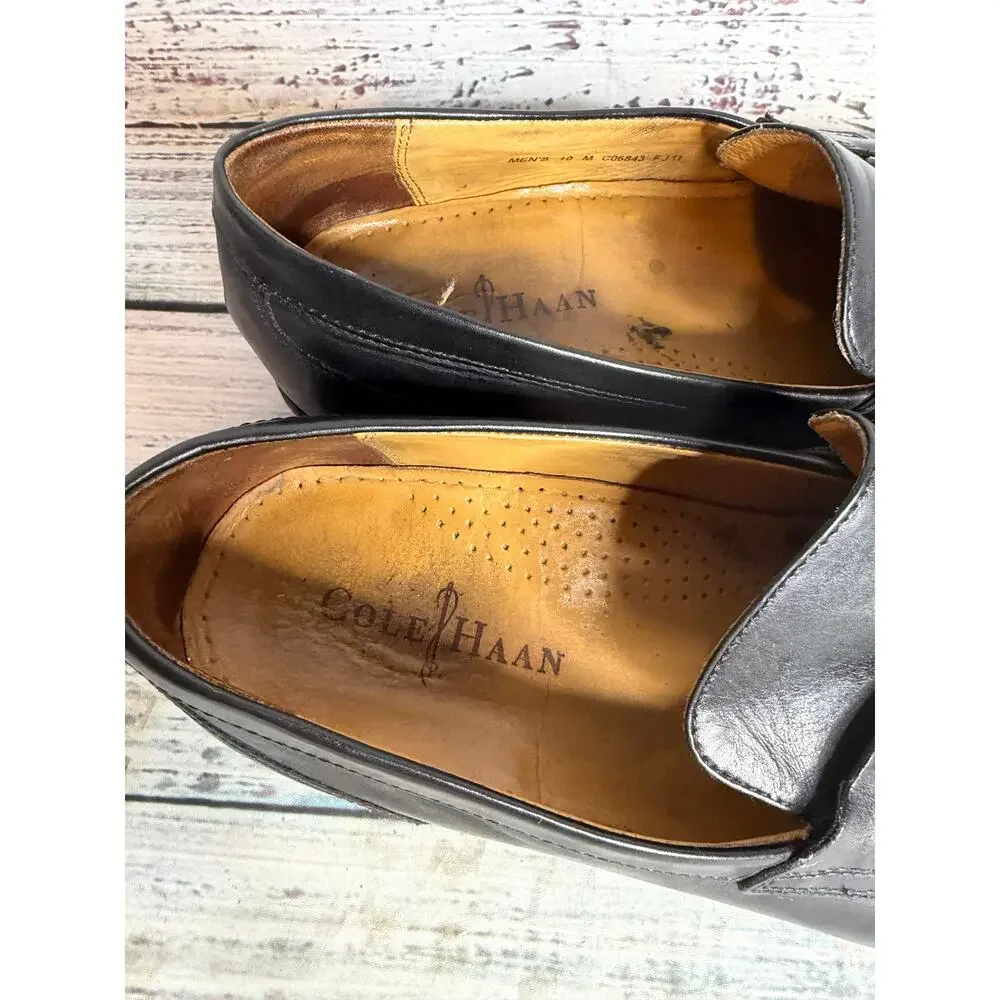 Cole Haan Men's Black Leather Bit Loafers Dress Shoes Size 10M Made in Italy